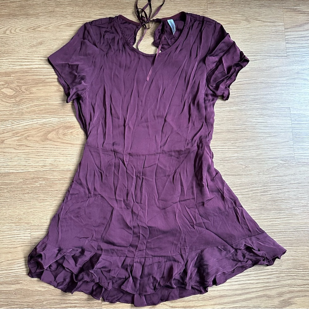 chosen by tuchuzy backless short red-violet dress